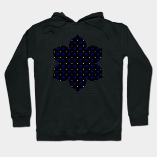 Rows of Stars and Flowers, Dark Blue Hoodie